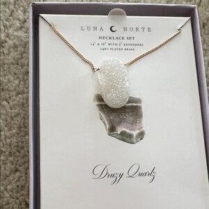 Luna Norte White Druzy Quartz Necklace